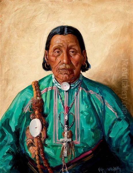 Chief Brown Eagle Oil Painting by Kathryn Woodman Leighton