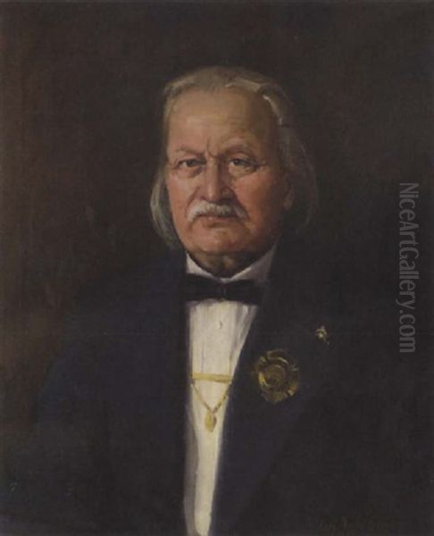 A Portrait Of Pawnee Bill Oil Painting by Kathryn Woodman Leighton