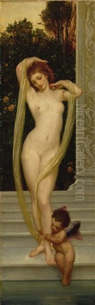 Venus And Cupid Oil Painting by Lord Frederick Leighton
