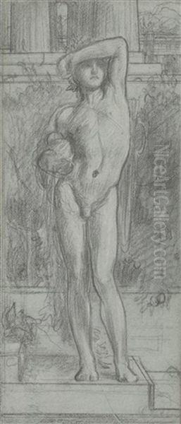 Study For Boy Holding A Vase Oil Painting by Lord Frederick Leighton