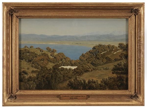 Mediterranean Landscape Oil Painting by Lord Frederick Leighton