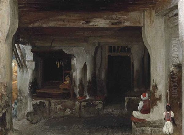 Coffee House In Algiers Oil Painting by Lord Frederick Leighton