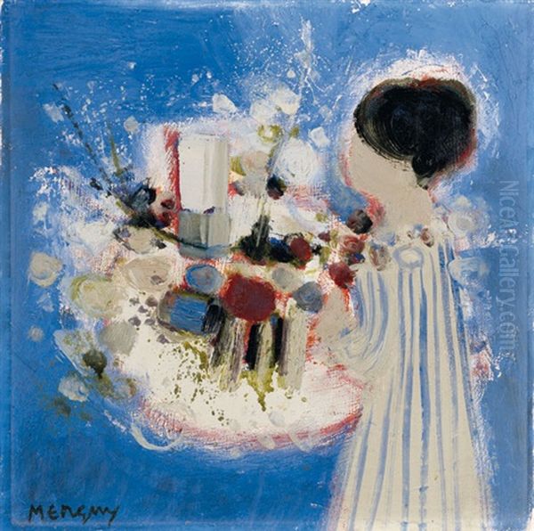 Femme Au Bouquet Oil Painting by Lord Frederick Leighton