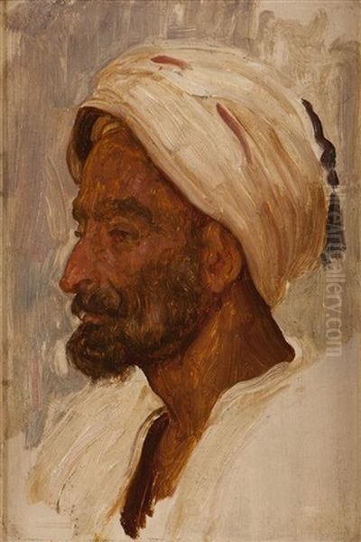 An Arab's Head, Tangier (study) Oil Painting by Lord Frederick Leighton