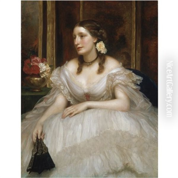Portrait Of Mrs Augusta Magniac Oil Painting by Lord Frederick Leighton