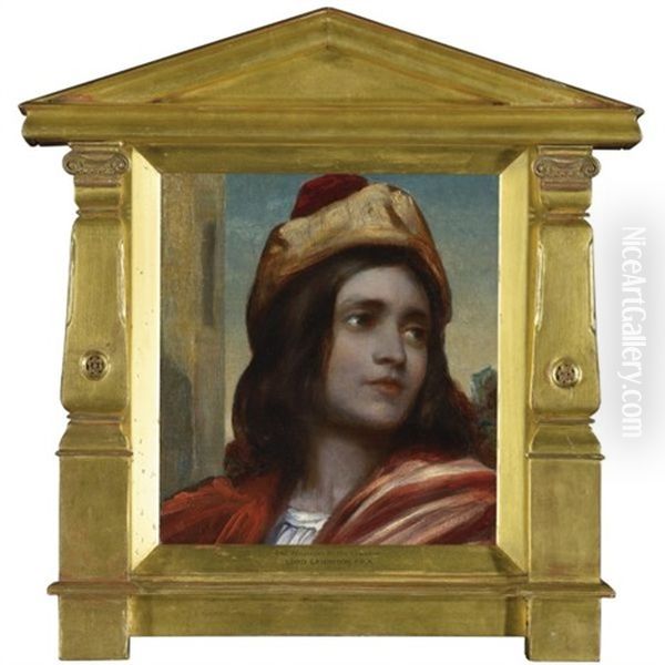 Musician's Head From Cimabue Oil Painting by Lord Frederick Leighton