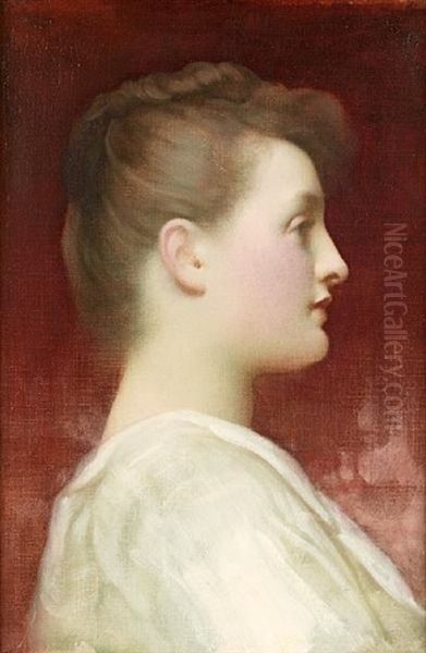 Girl In Profile Oil Painting by Lord Frederick Leighton