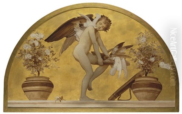 Cupid And Doves Oil Painting by Lord Frederick Leighton
