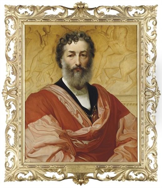 Portrait Of Frederic, Lord Leighton (by Paolo Fossi) Oil Painting by Lord Frederick Leighton