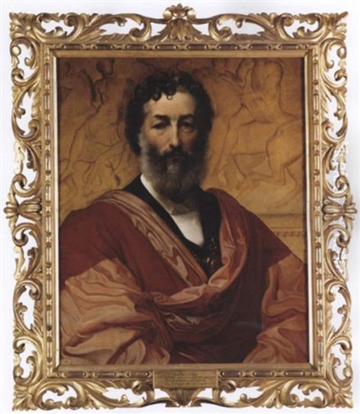 Portrait Of Lord Frederic Leighton Oil Painting by Lord Frederick Leighton