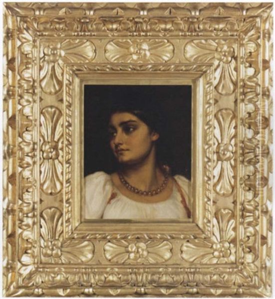 Head Of A Roman Model Oil Painting by Lord Frederick Leighton