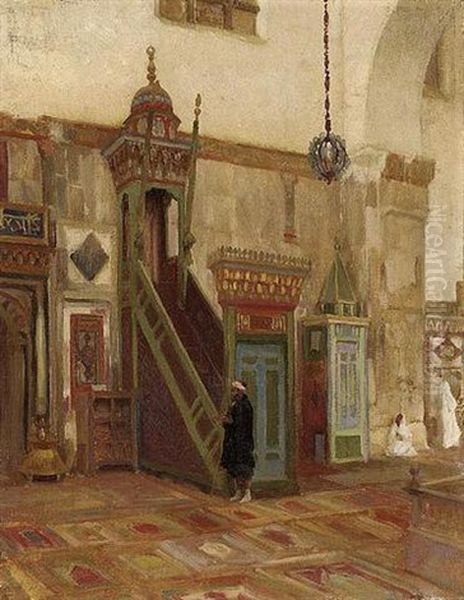 Interior Of A Mosque Or Mimbar Of The Great Mosque At Damascus Oil Painting by Lord Frederick Leighton
