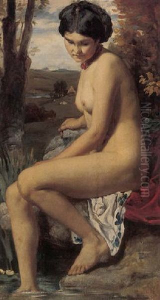 The Bather Oil Painting by Lord Frederick Leighton