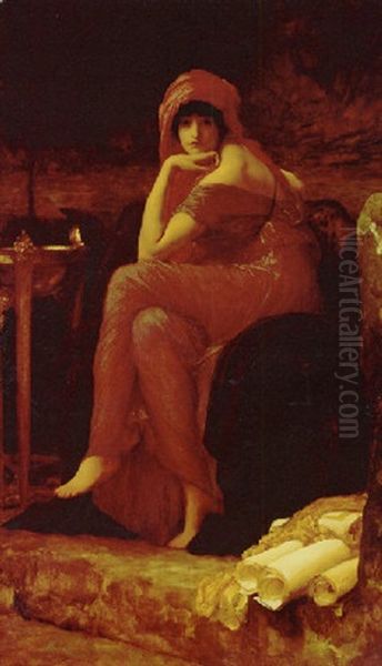 Sibyl Oil Painting by Lord Frederick Leighton