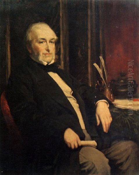 Portrait Of William Keppel, Sixth Viscount Barrington Oil Painting by Lord Frederick Leighton