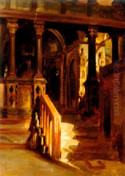 Interior Of Saint Mark's Venice Oil Painting by Lord Frederick Leighton