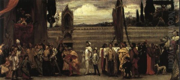 Cimabue's Celebrated Madonna Is Carried In Procession Through Florence Oil Painting by Lord Frederick Leighton