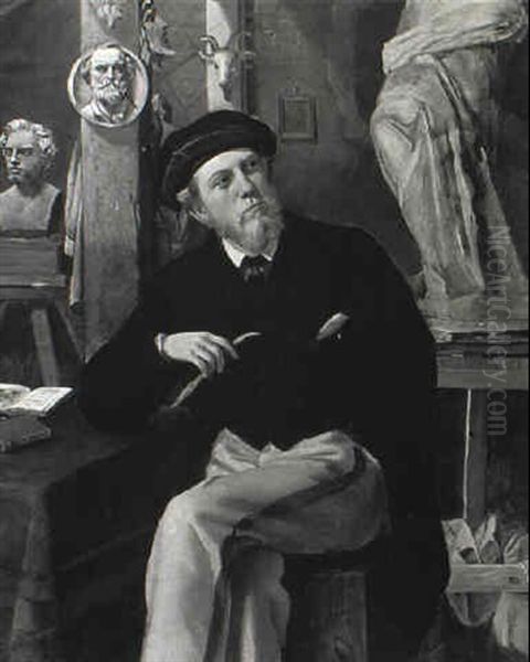 Sculptor In His Studio Oil Painting by Lord Frederick Leighton