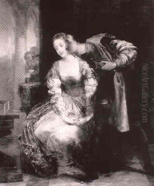 The Merchant Of Venice, Portia And Bassanio Oil Painting by Lord Frederick Leighton