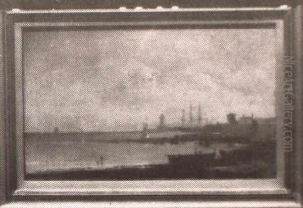 Harbour Scene Oil Painting by Lord Frederick Leighton