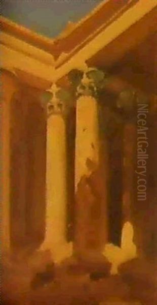 Portico Of The Large Temple Of Philae, Egypt Oil Painting by Lord Frederick Leighton