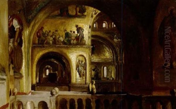 Interior Of St.mark's, Venice Oil Painting by Lord Frederick Leighton