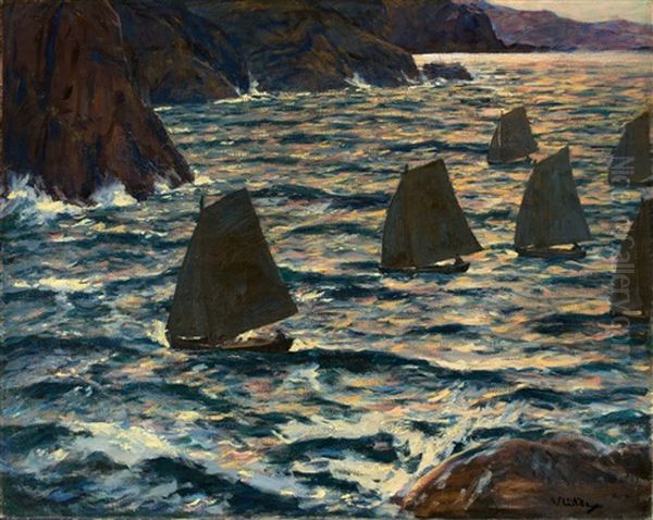 Home Coming Oil Painting by Walter Leistikow