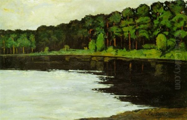 Der Grunewaldsee Am Morgen Oil Painting by Walter Leistikow