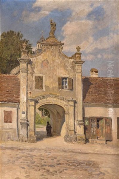 Eingang In Den Schlosspark Dobersberg, No, Grafschaft Grunne Oil Painting by Thomas Leitner