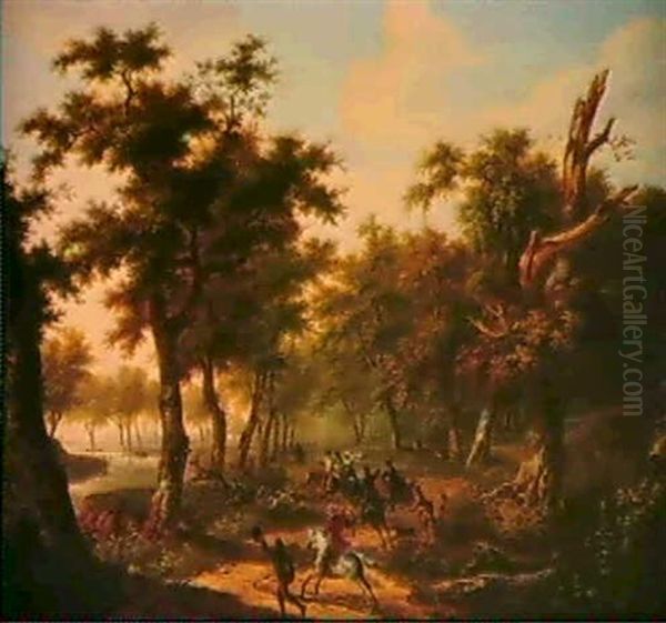 Chasse Au Cerf Oil Painting by Louis Fr., Baron Lejeune