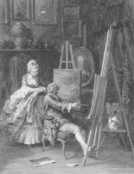 Maternite Oil Painting by Louise-Emilie Leleux-Girard