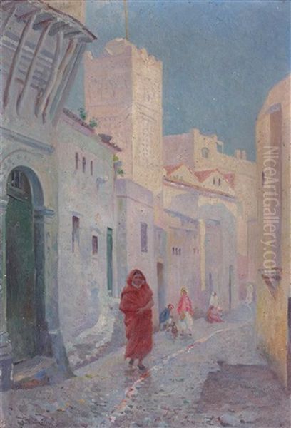 Rue Sidi Ramdan, Alger Sidi Ramdan Street, Algiers Oil Painting by Gustave Lemaitre