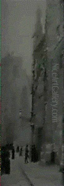 Sortie De La Messe A Rouen Oil Painting by Leon Jules Lemaitre