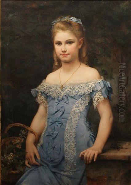 Mademoiselle Therese Silliere Oil Painting by Francois Fernand J. Lematte