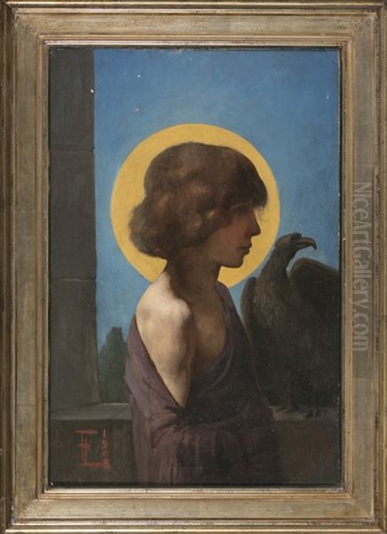 San Juan Evangelista Nino Oil Painting by Francois Fernand J. Lematte