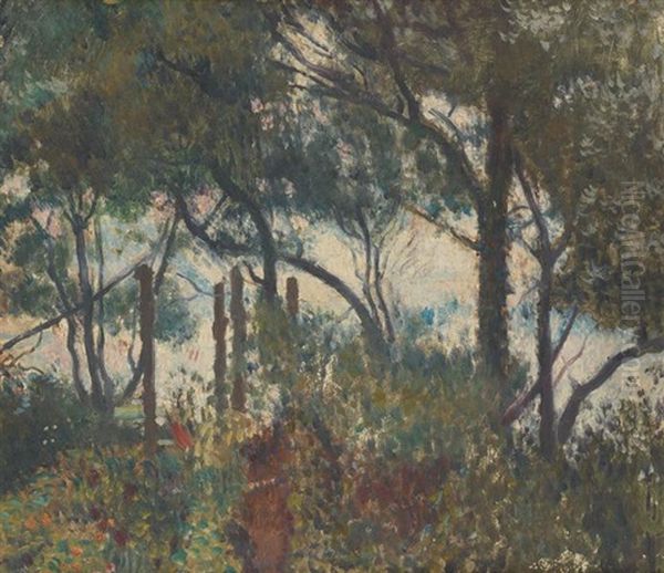 Promenade Dans Le Jardin Oil Painting by Georges Lemmen