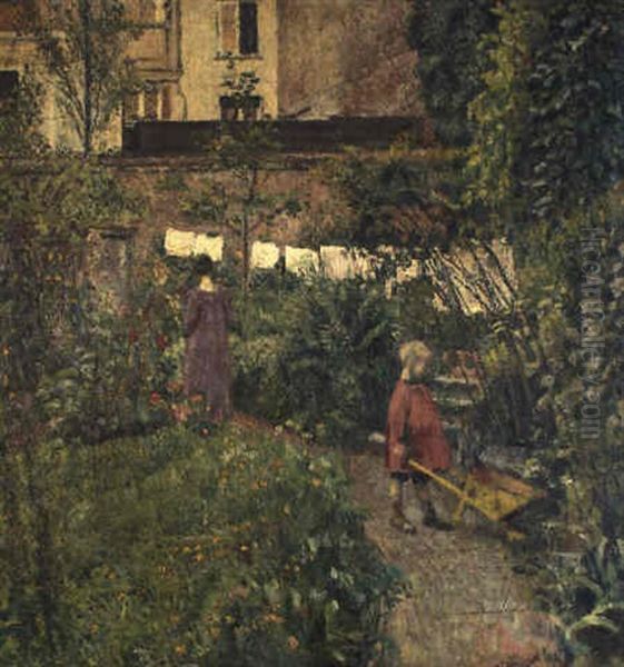 Au Jardin Oil Painting by Georges Lemmen