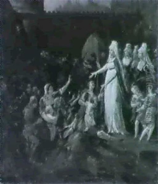 Le Devouement D'une Femme De La Noblesse Oil Painting by Anicet-Charles-Gabriel Lemonnier