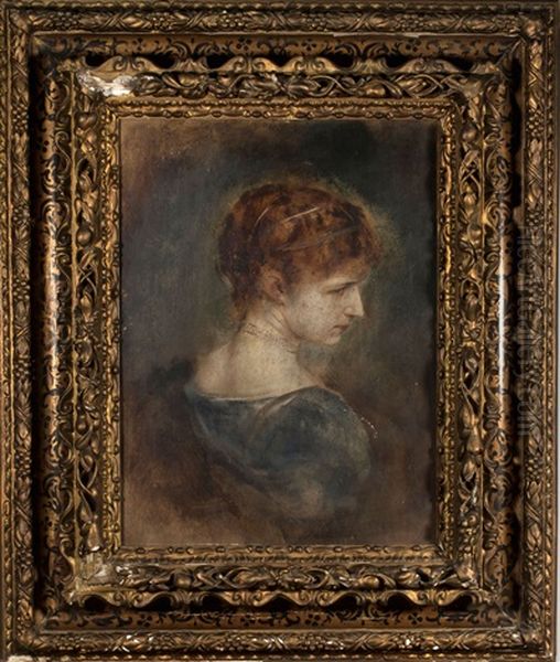 Portrait Of A Young Lady Oil Painting by Lenbach Franz Von