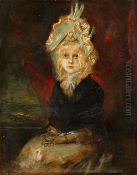 Portrait Of Marion Lenbach Oil Painting by Lenbach Franz Von