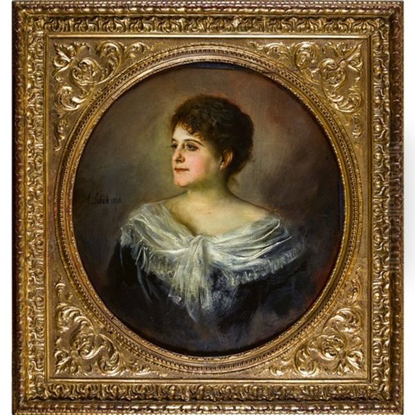 Damenportrat Oil Painting by Lenbach Franz Von