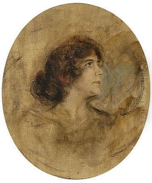 Bildnis Frau Fulda Oil Painting by Lenbach Franz Von