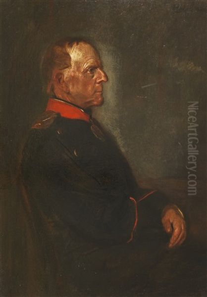 Portrat Helmut Graf Von Moltke Oil Painting by Lenbach Franz Von