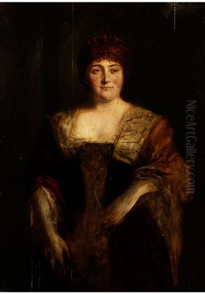 Damenportrait Oil Painting by Lenbach Franz Von
