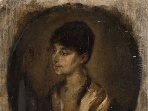 Portrait Of A Young Lady Oil Painting by Lenbach Franz Von