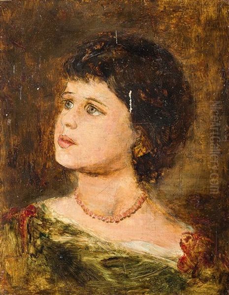 Madchenbildnis Der Herta Grafin Von Bismarck-schonhausen (?) Oil Painting by Lenbach Franz Von