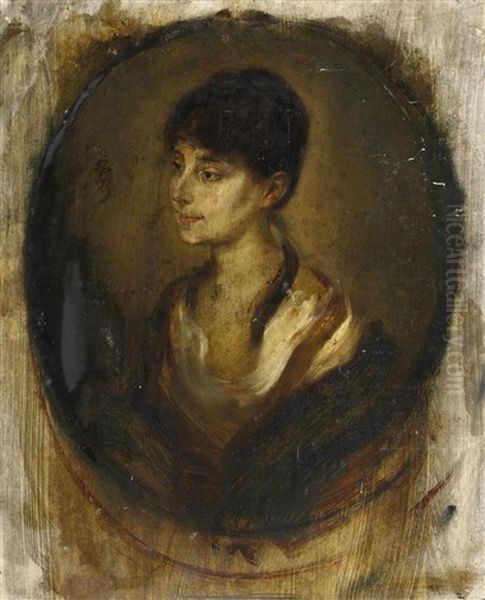 Portrat Einer Jungen Dame Oil Painting by Lenbach Franz Von