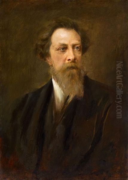 Portrat Des Bildhauers Reinhold Begas Oil Painting by Lenbach Franz Von