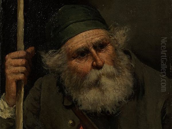 Forester Oil Painting by Lenbach Franz Von