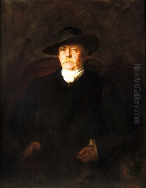 Portrait Du Chancelier Otto Von Bismarck, En Habit Civil Oil Painting by Lenbach Franz Von